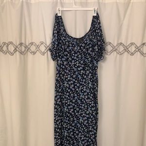 Navy blue maxi floral dress